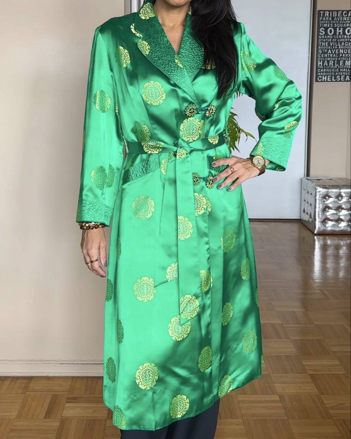 Vintage Emerald Green Robe Coat - photo 2