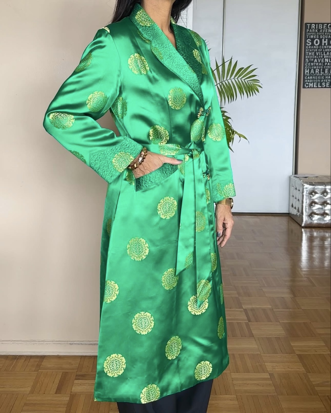 Vintage Emerald Green Robe Coat - photo 5