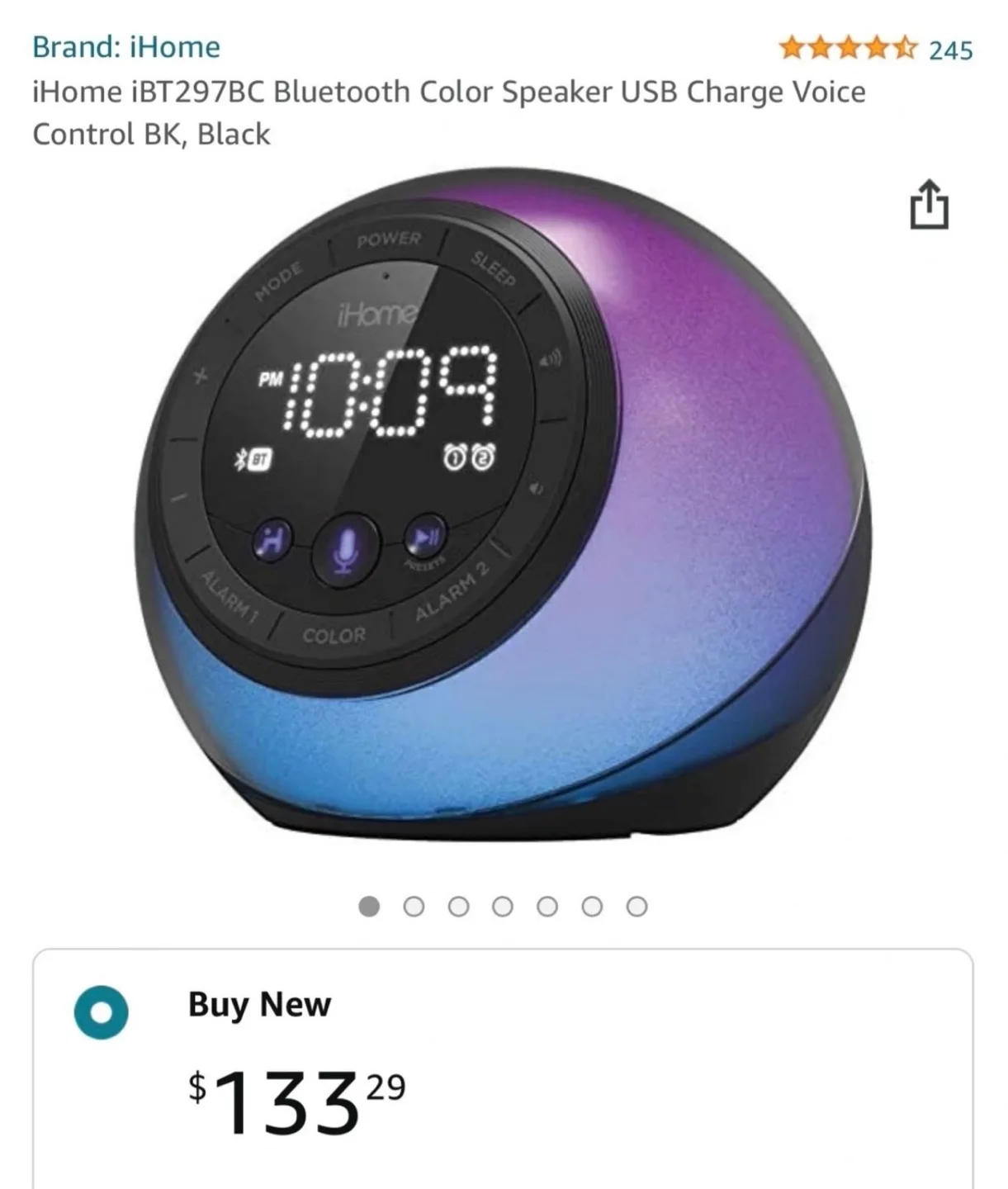 iHome Bluetooth Color Speaker Alarm Clock image indicator(5)