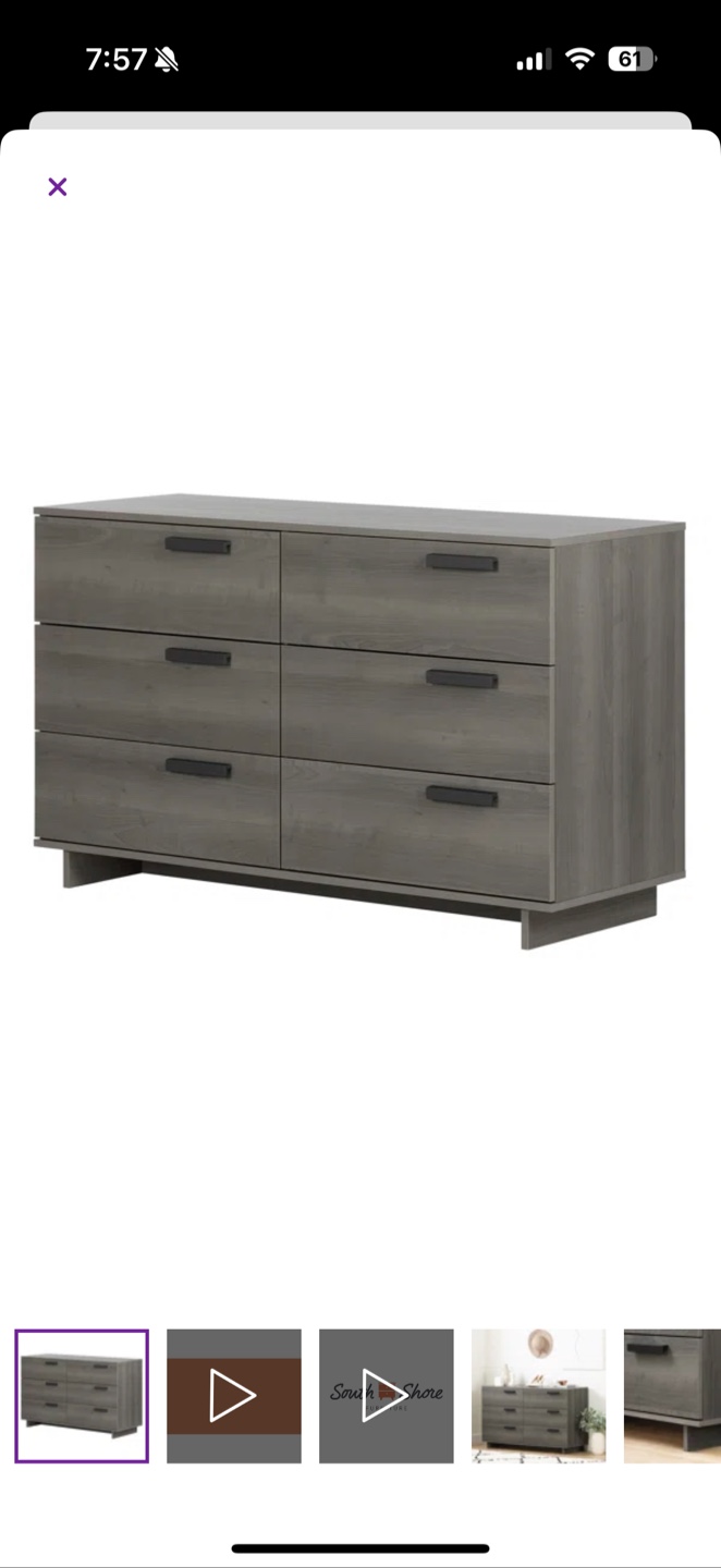Grey dresser with six drawers - photo 3
