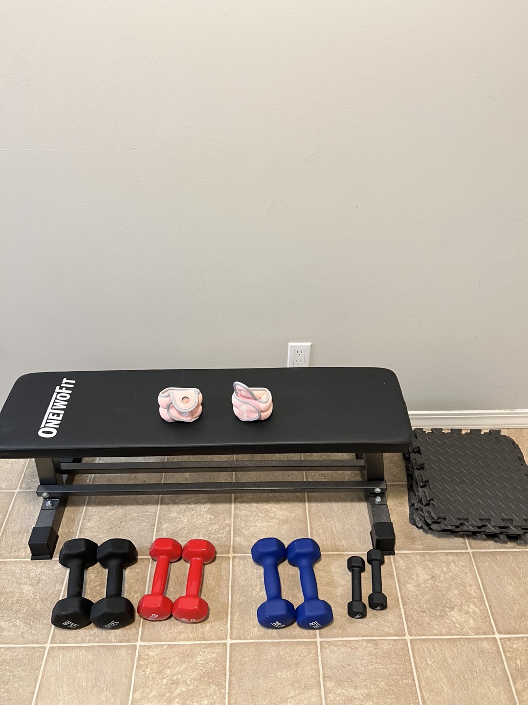 Weight Bench, Dumbbells, and Workout Accessories Bundle - photo 3