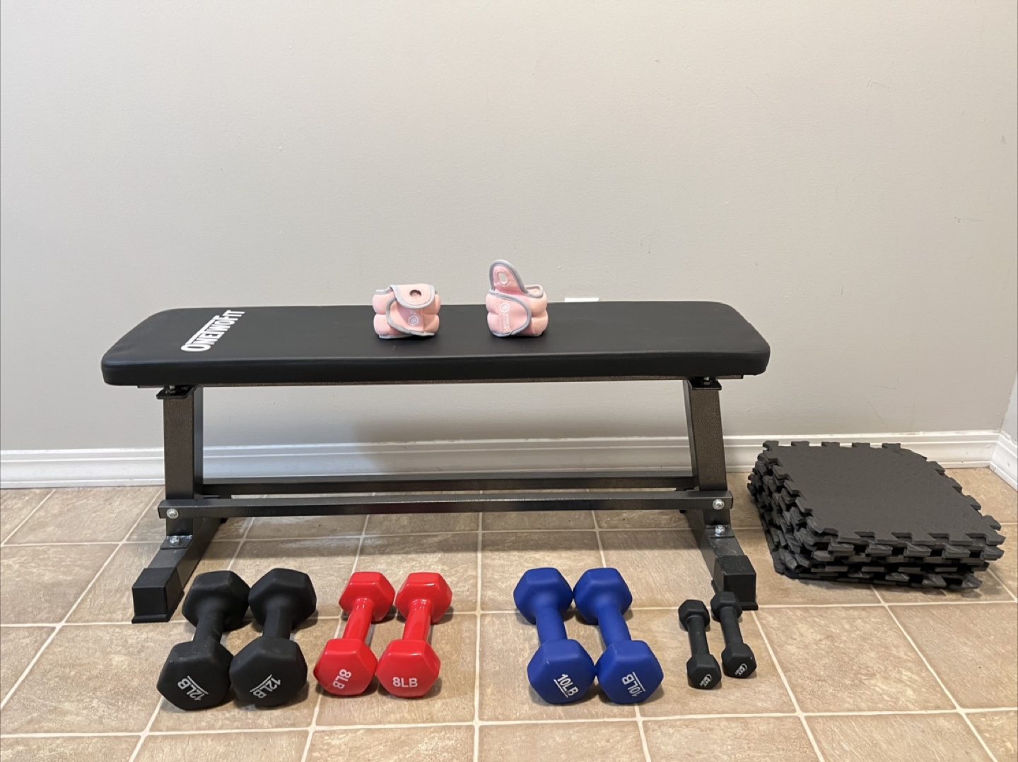 Weight Bench, Dumbbells, and Workout Accessories Bundle - photo 2