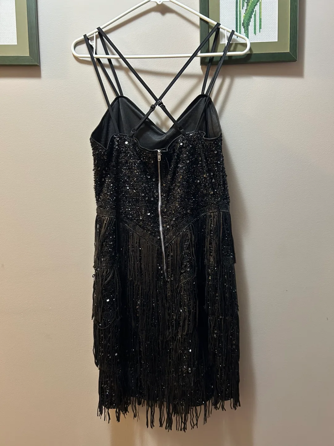 Black Sequin Fringe Dress image indicator(2)