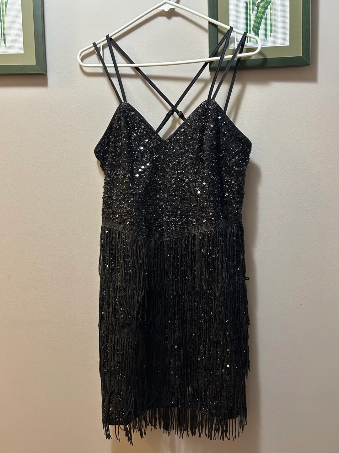 Black Sequin Fringe Dress thumbnail