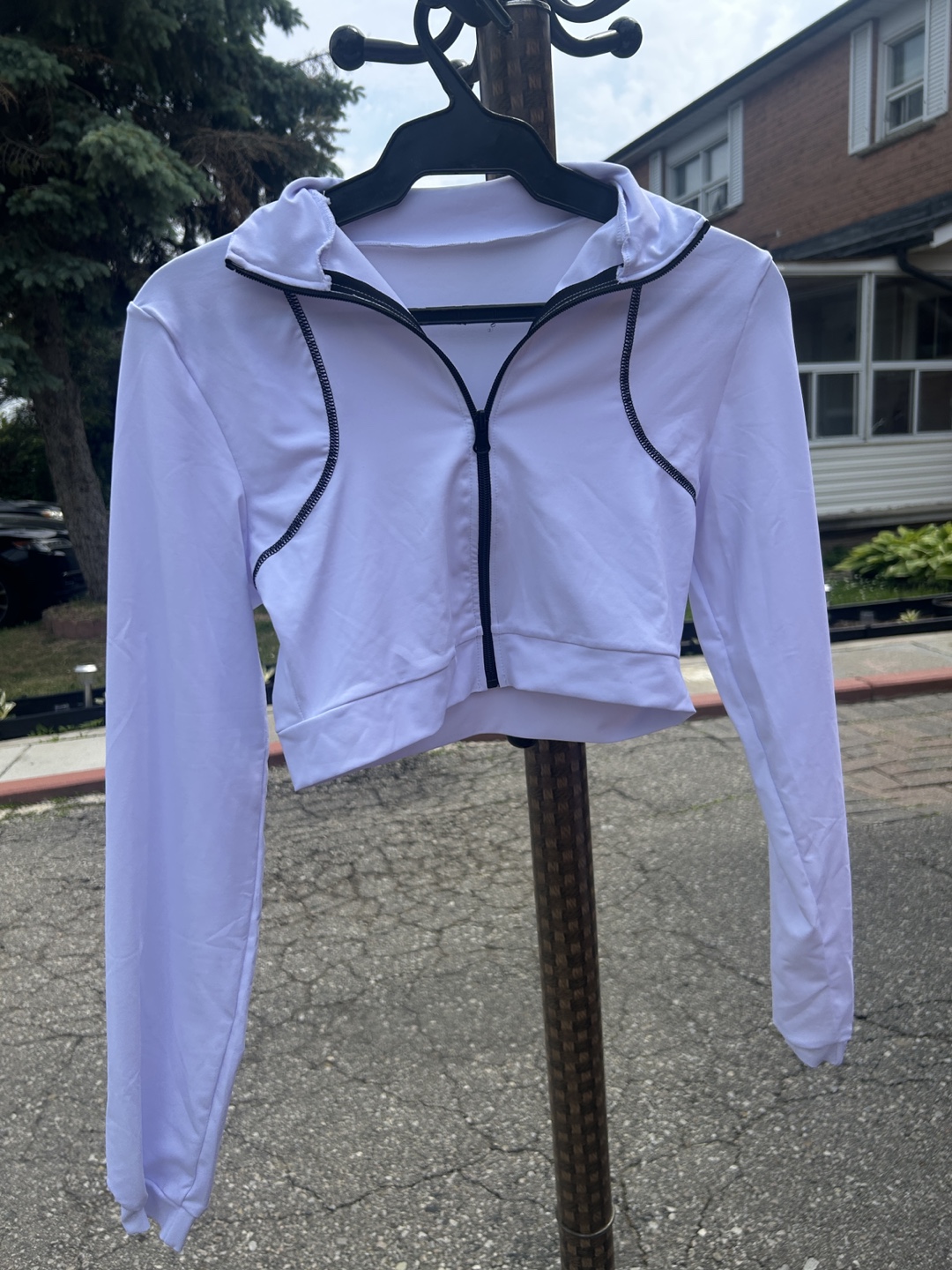 Shein White Zip Up Jacket