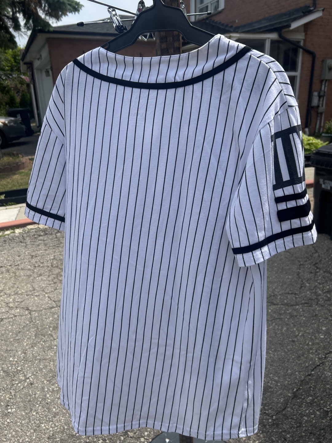 Baseball Jersey - White with Black Stripes - photo 3