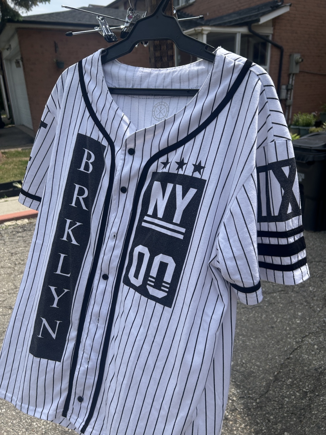 Baseball Jersey - White with Black Stripes