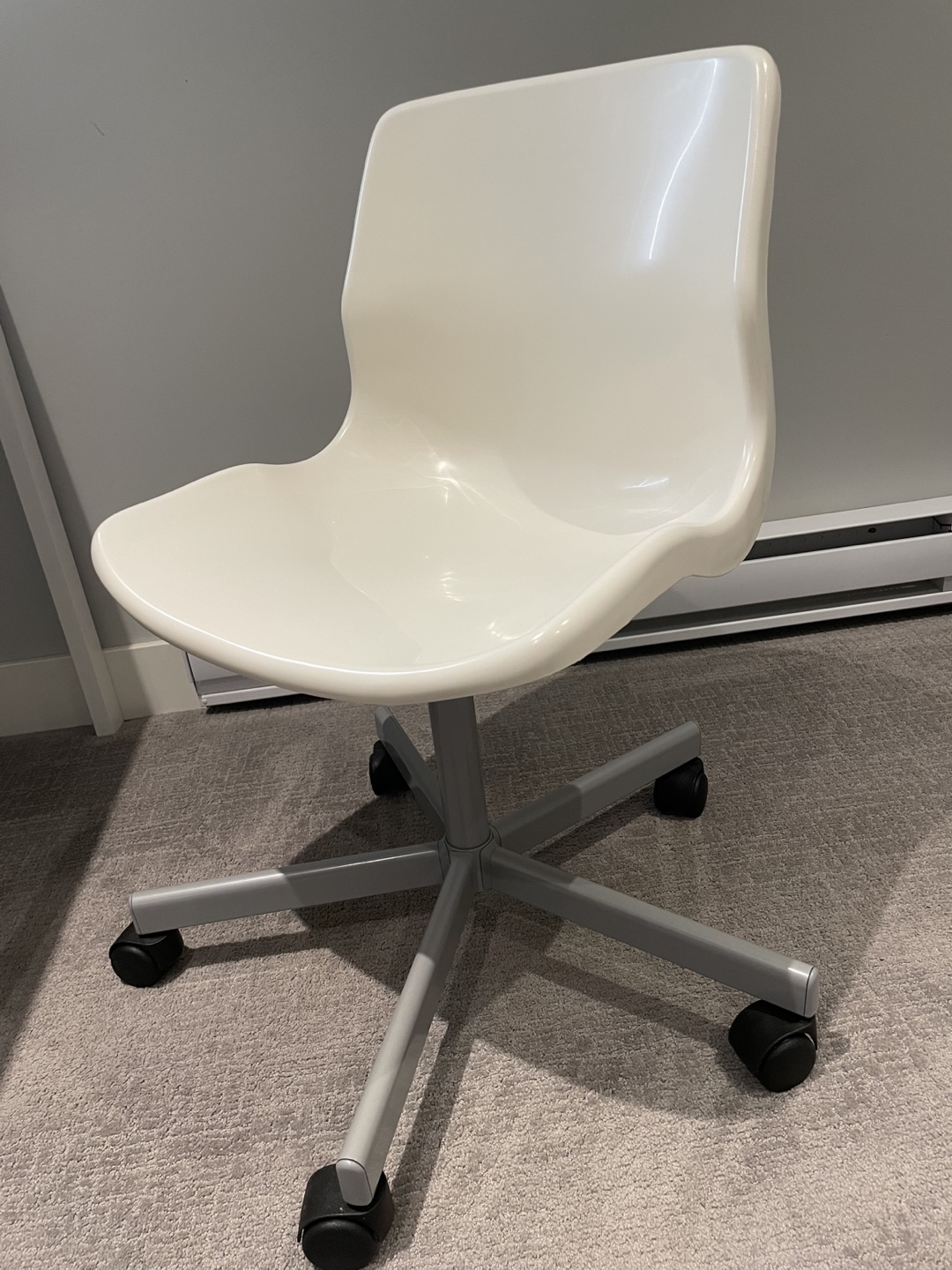 Ikea- White Office Chair with Casters