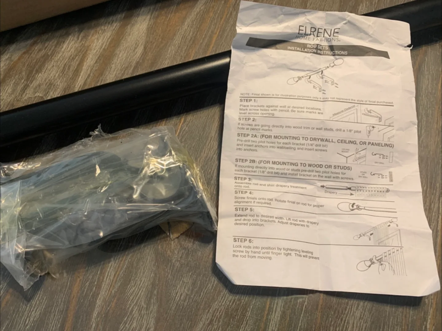 New Black Curtain Rod, 86” to 120” image indicator(2)