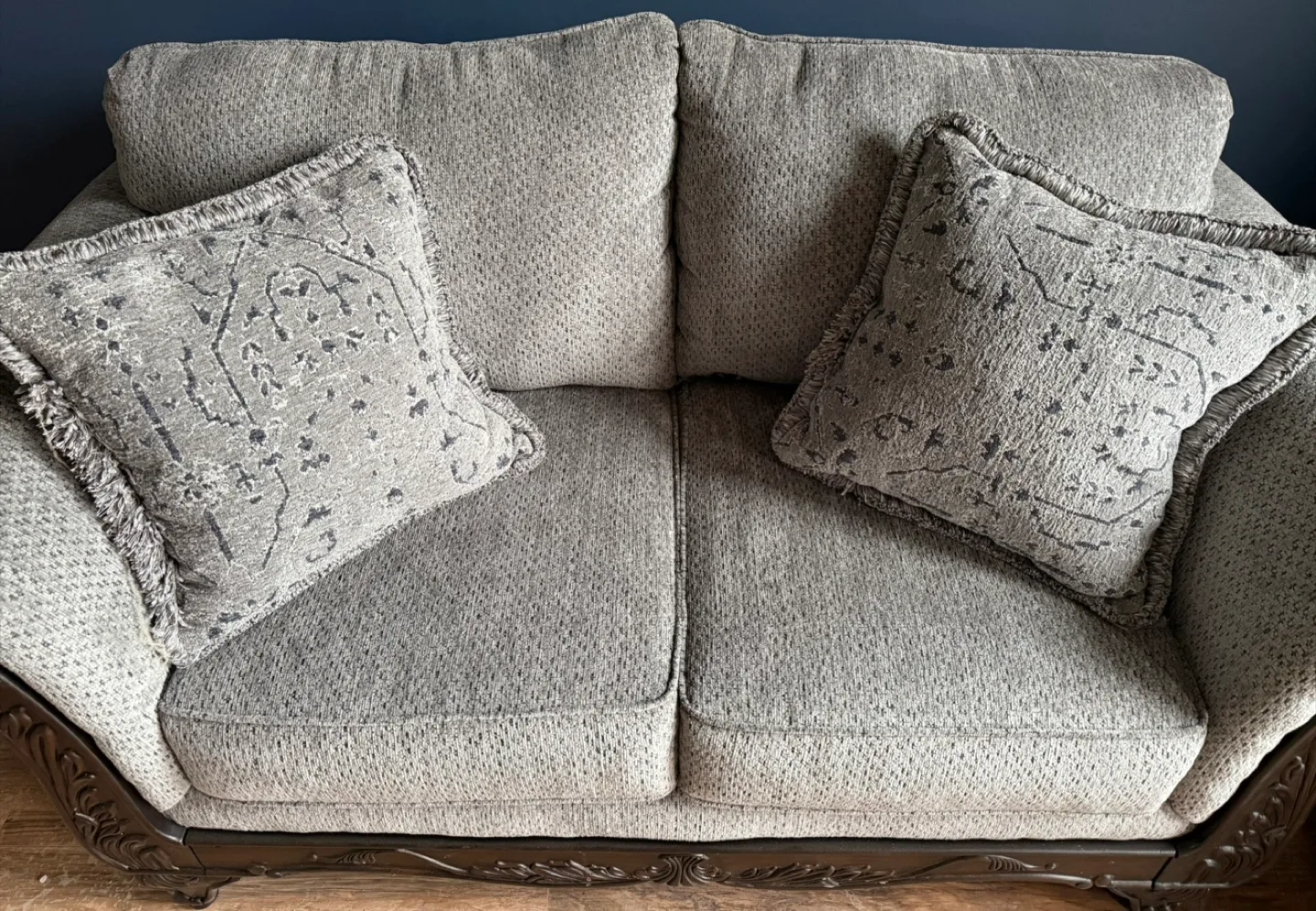 Carved Wood Frame Sofa thumbnail