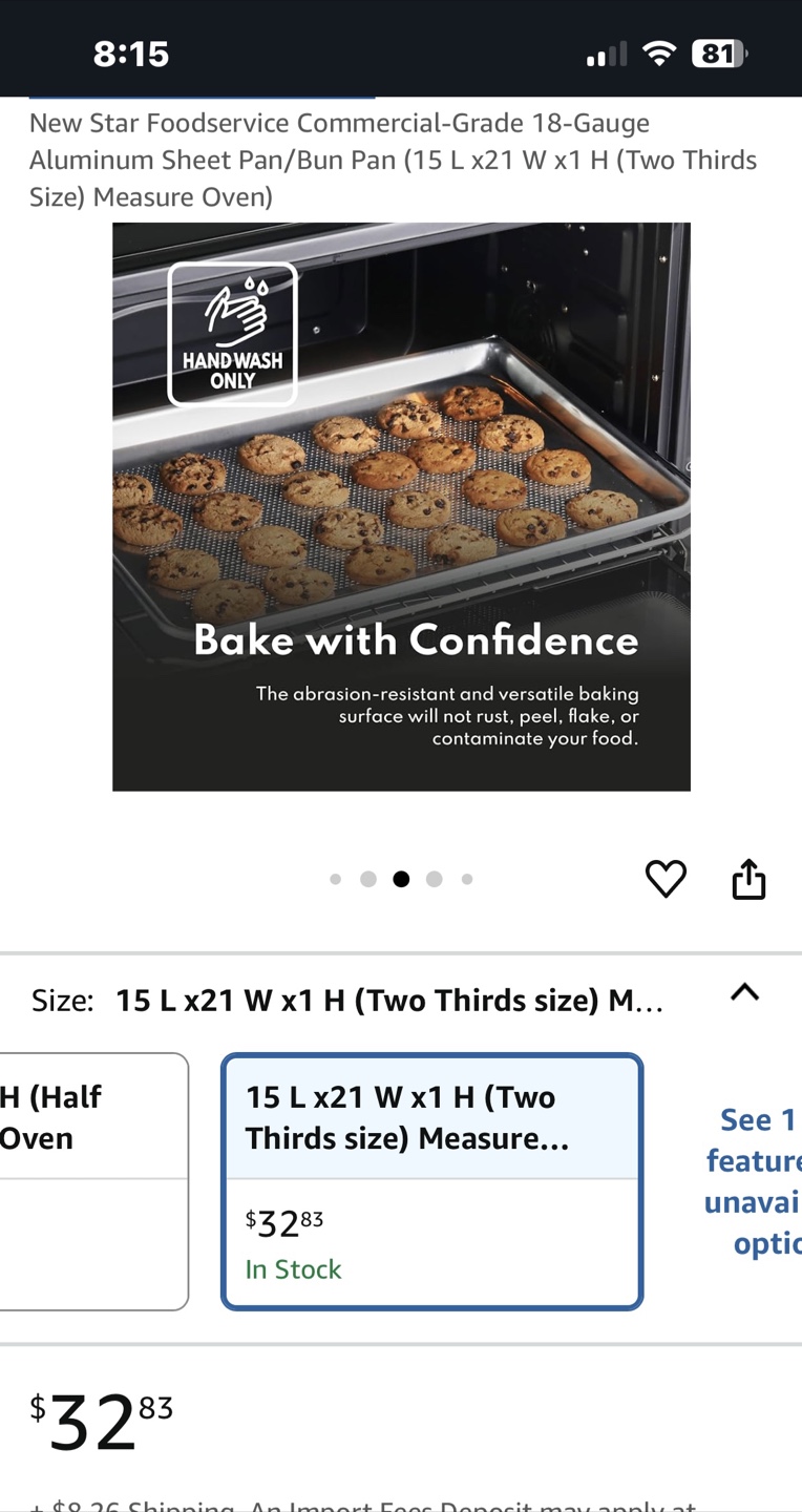 Sagetra 18 gauge Commercial Baking Sheet Pan - photo 3