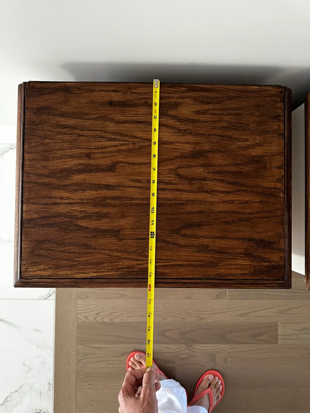 Solid wood Pair of White & Brown Night Stands image indicator(4)