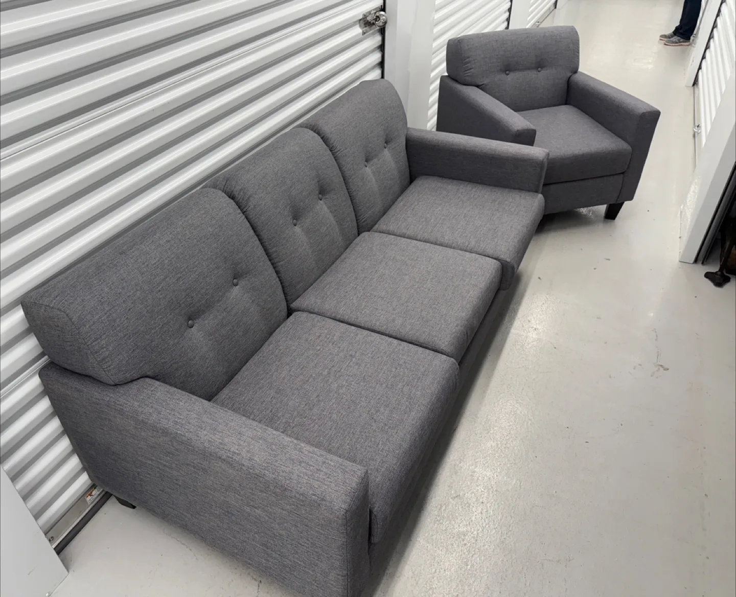 Grey Sofa and Armchair Set