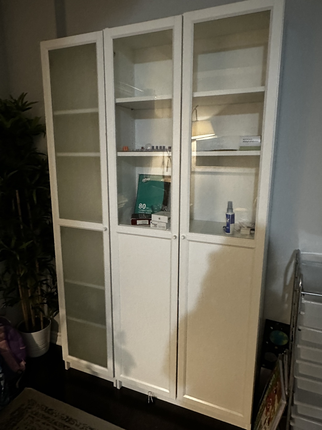 IKEA White Glass Door Cabinet
