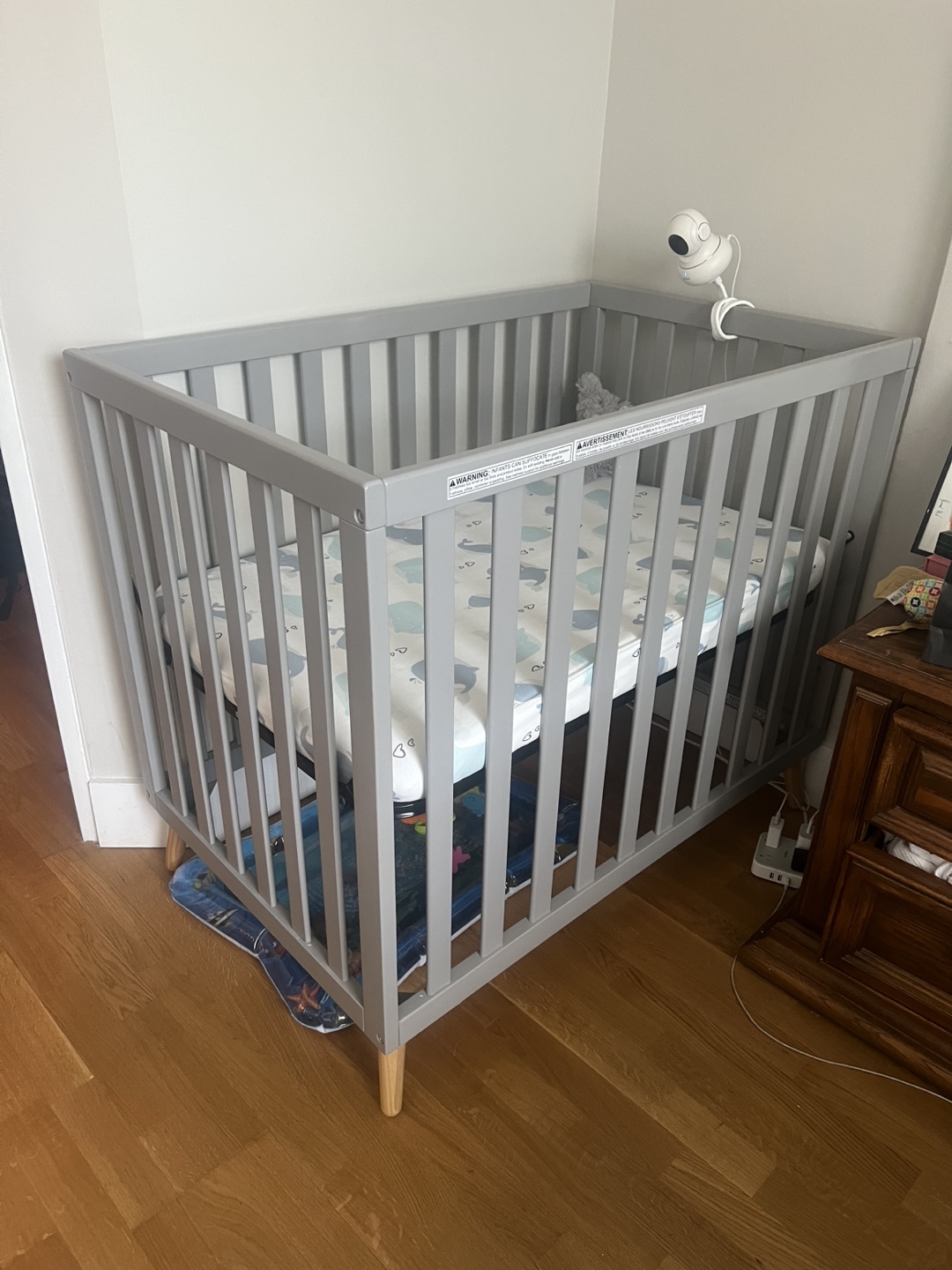 Grey Baby Crib