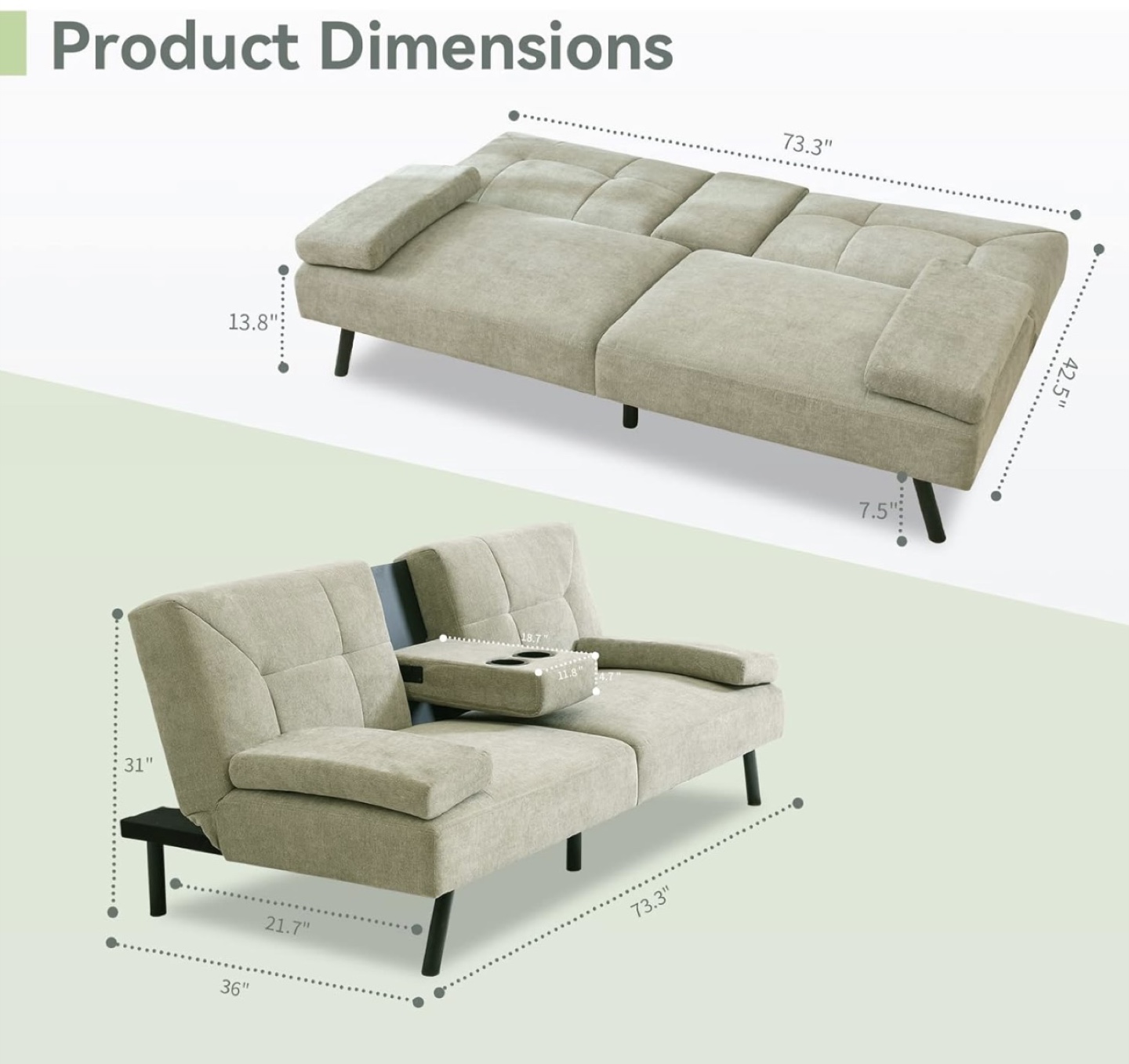 Modern Futon Sofa - photo 5