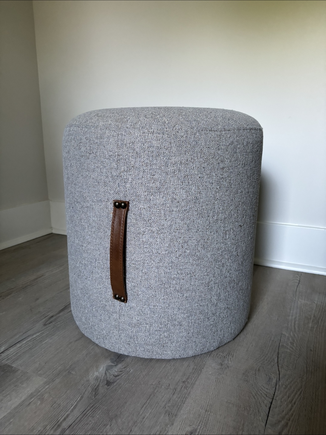 Grey Fabric Stool/Ottoman