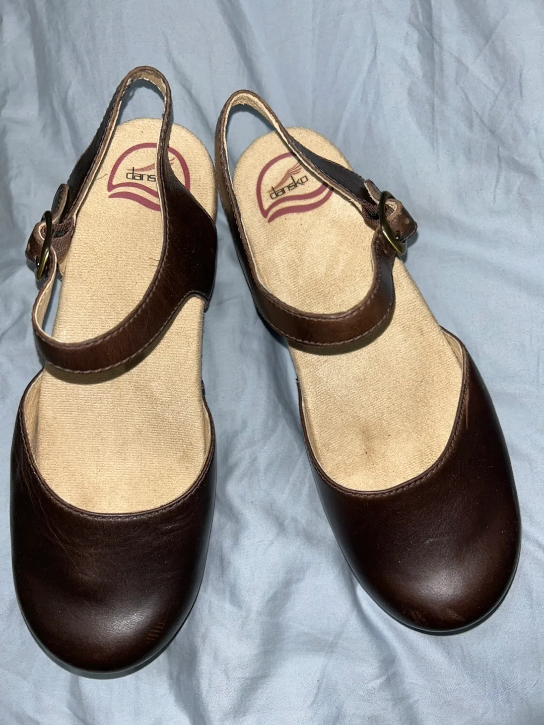 Dansko Brown Leather Clog Mary Jane Sandals NEW SZ 39 image indicator(2)