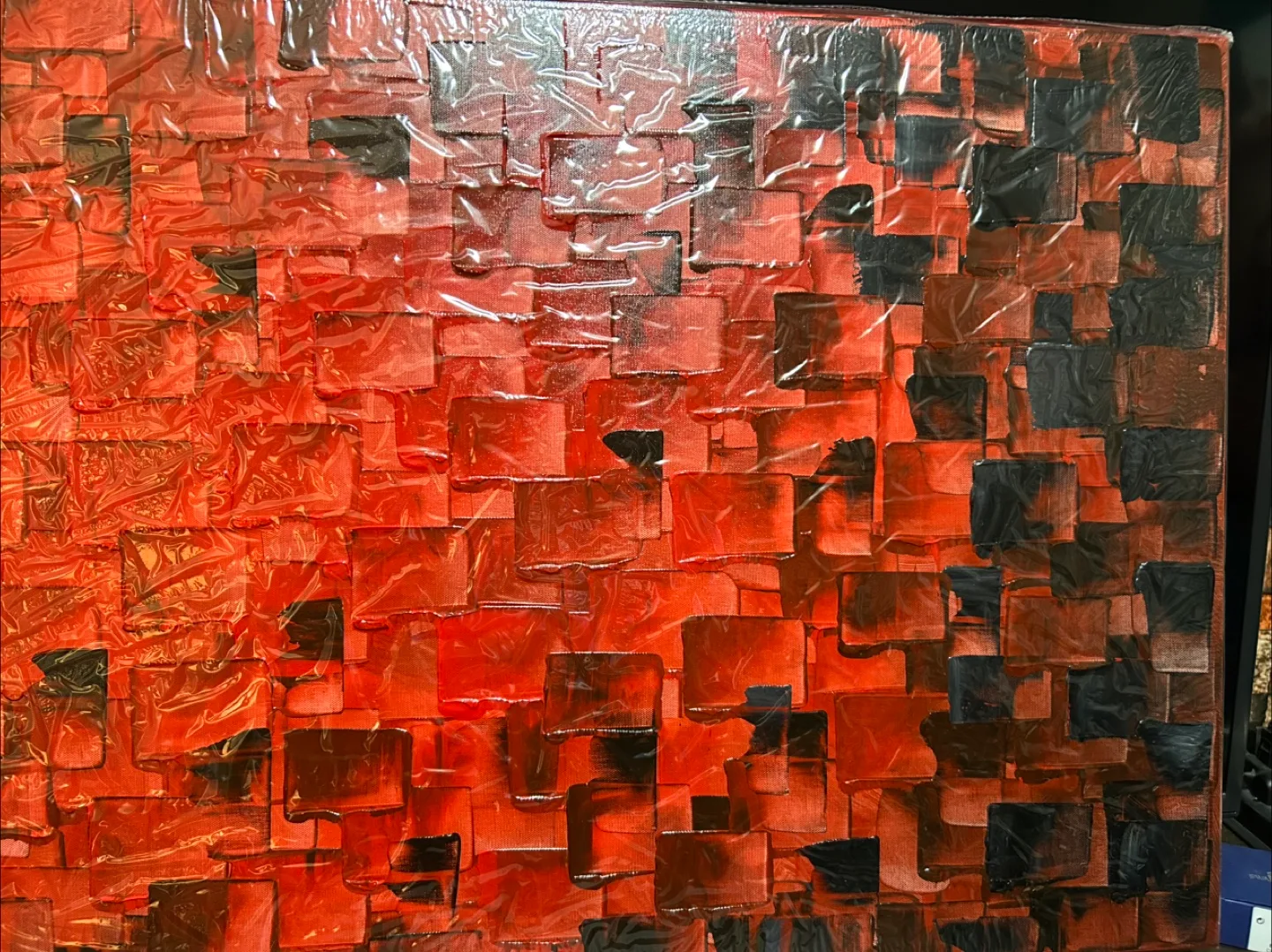 Red & Black Textured Canvas Wall Art (24”x 48”) image indicator(4)