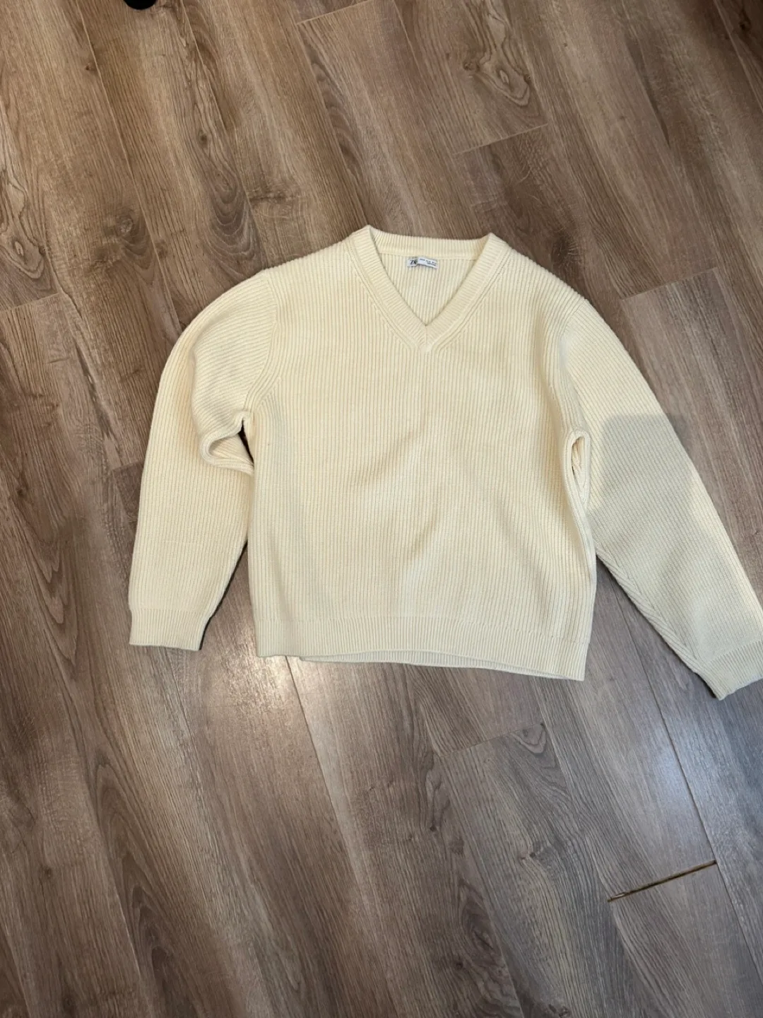 Cream V-Neck Sweater thumbnail