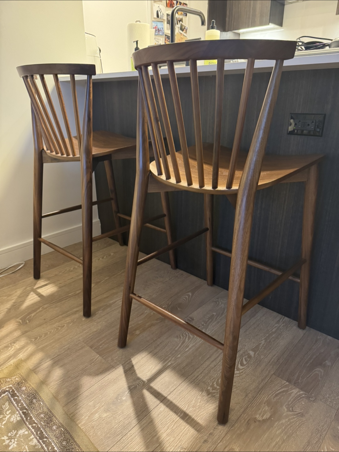 Set of 2 Wooden Barstools - photo 2