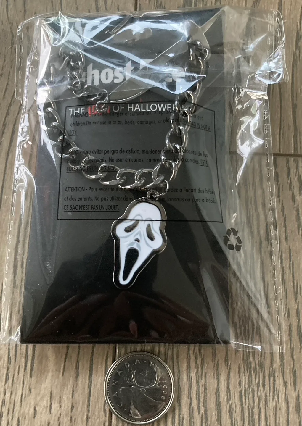 Scream Ghost Face Chain Necklace Horror Movie Halloween Bioworld image indicator(6)