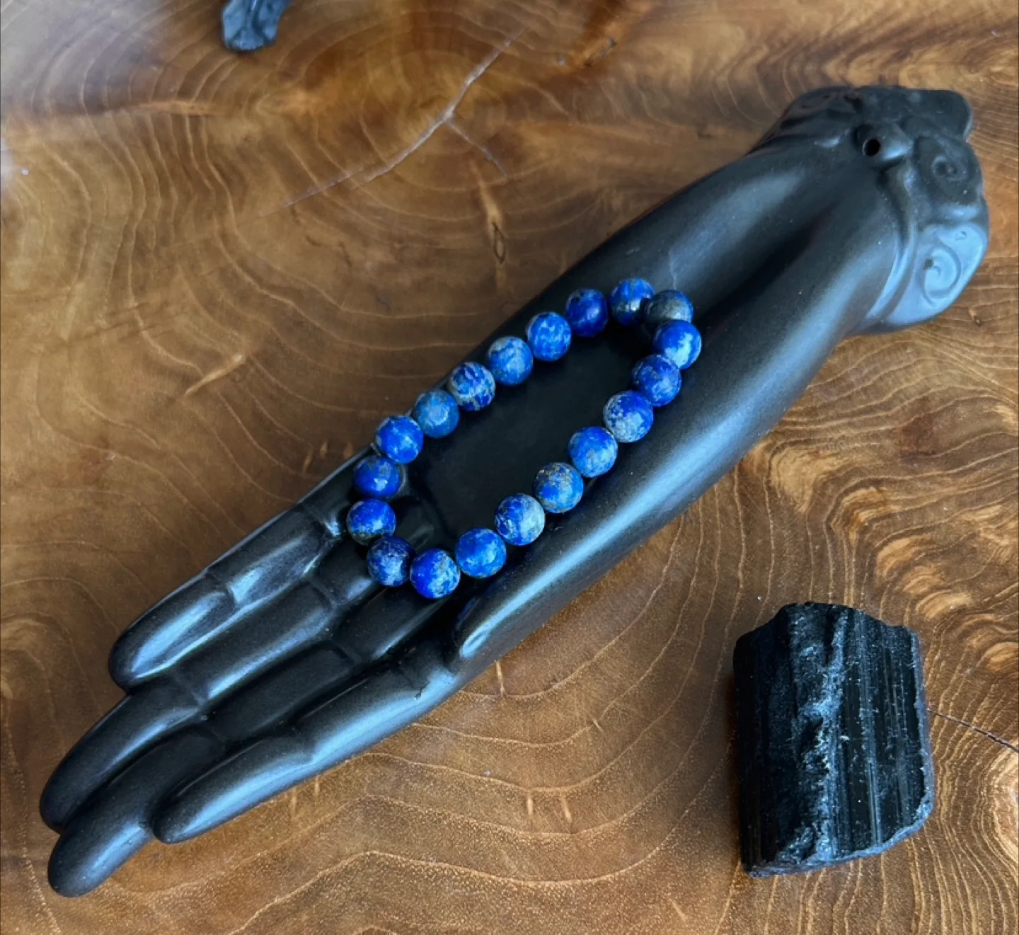 Hand-Shaped Incense Holder with Beaded Bracelet thumbnail
