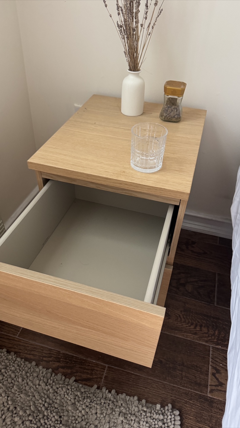IKEA Wooden Nightstand with Two Drawers - photo 2