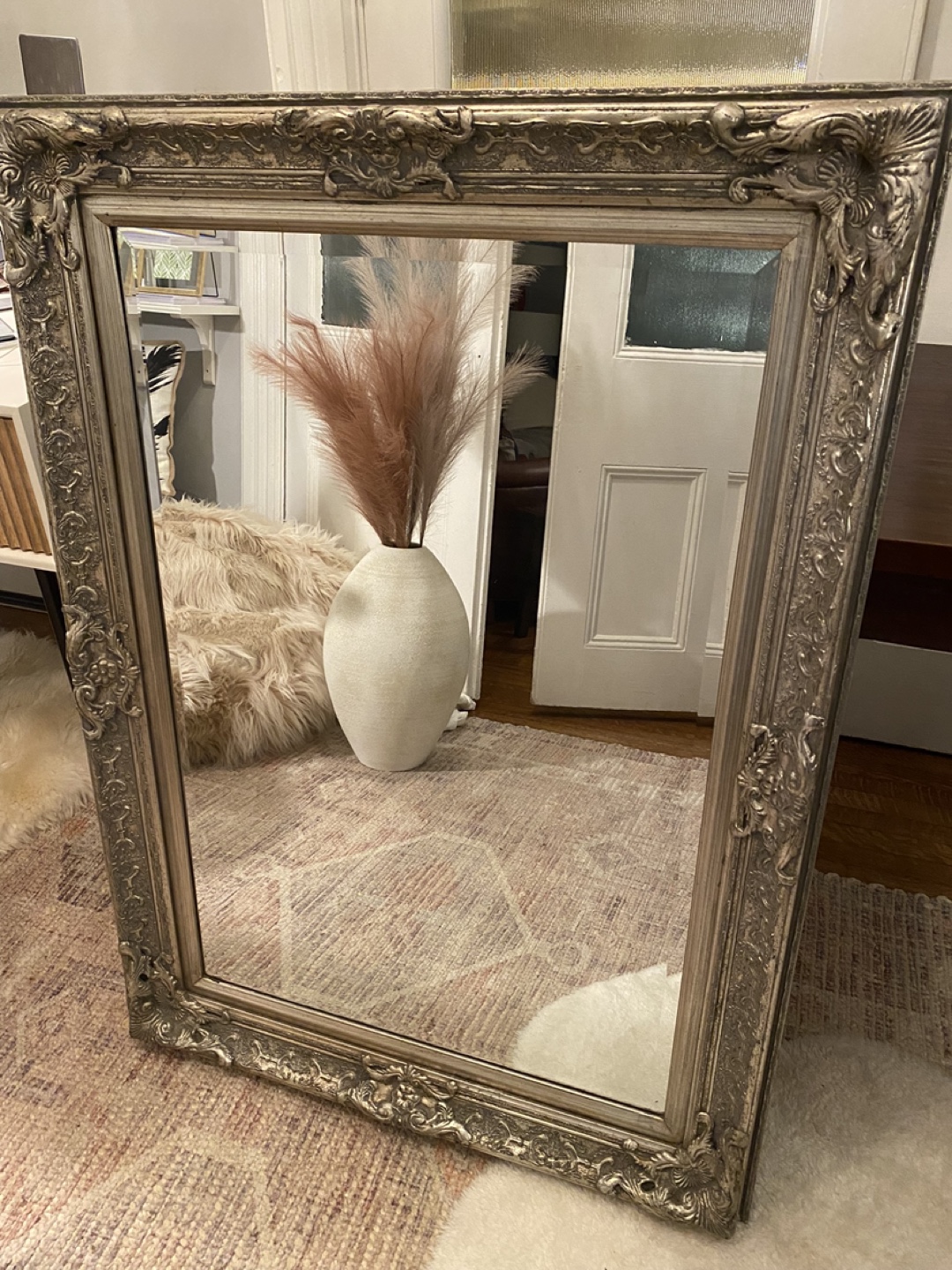 Ornate Silver Mirror