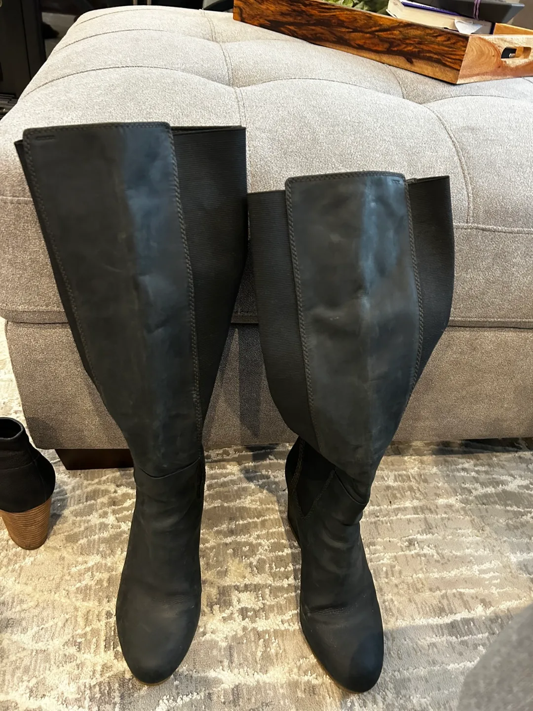 Geox Black Wedge Boots thumbnail