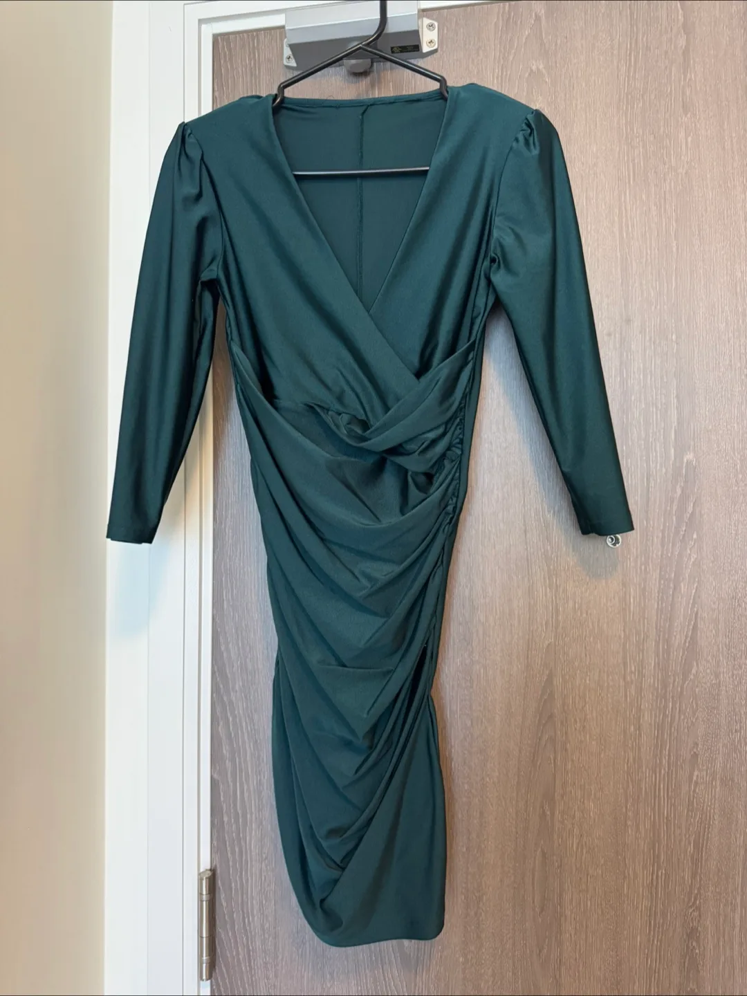 Stradivarius Emerald Green Wrap Dress thumbnail