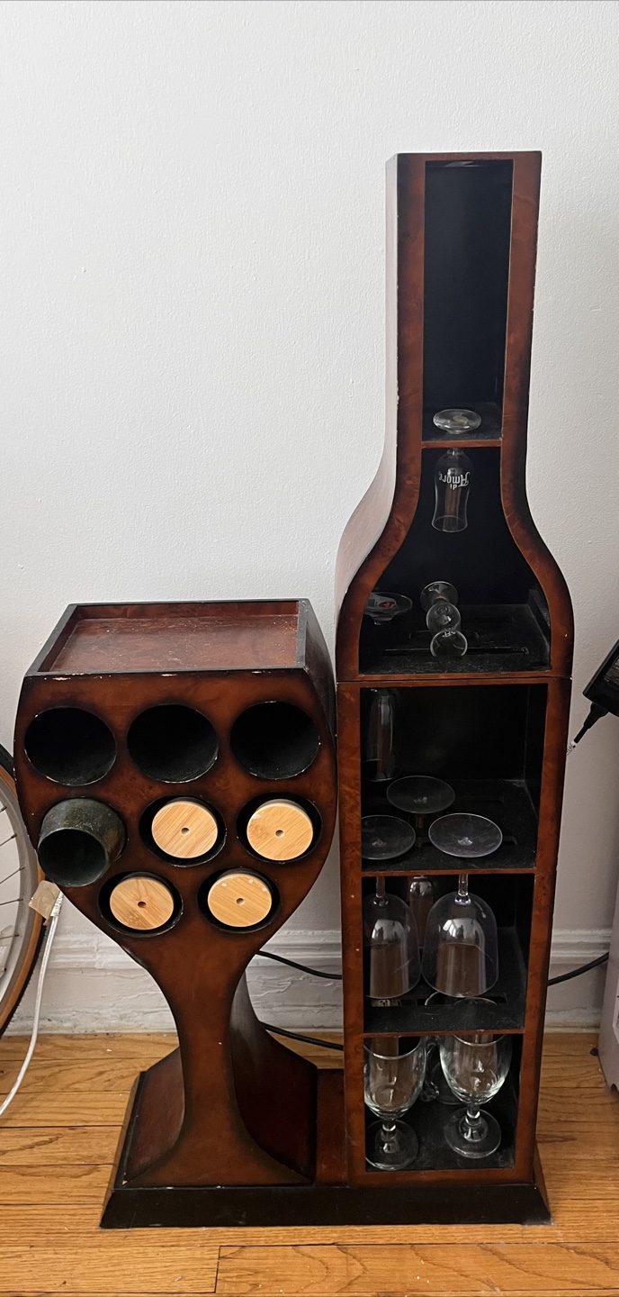 Wooden Wine Rack and Glass Holder