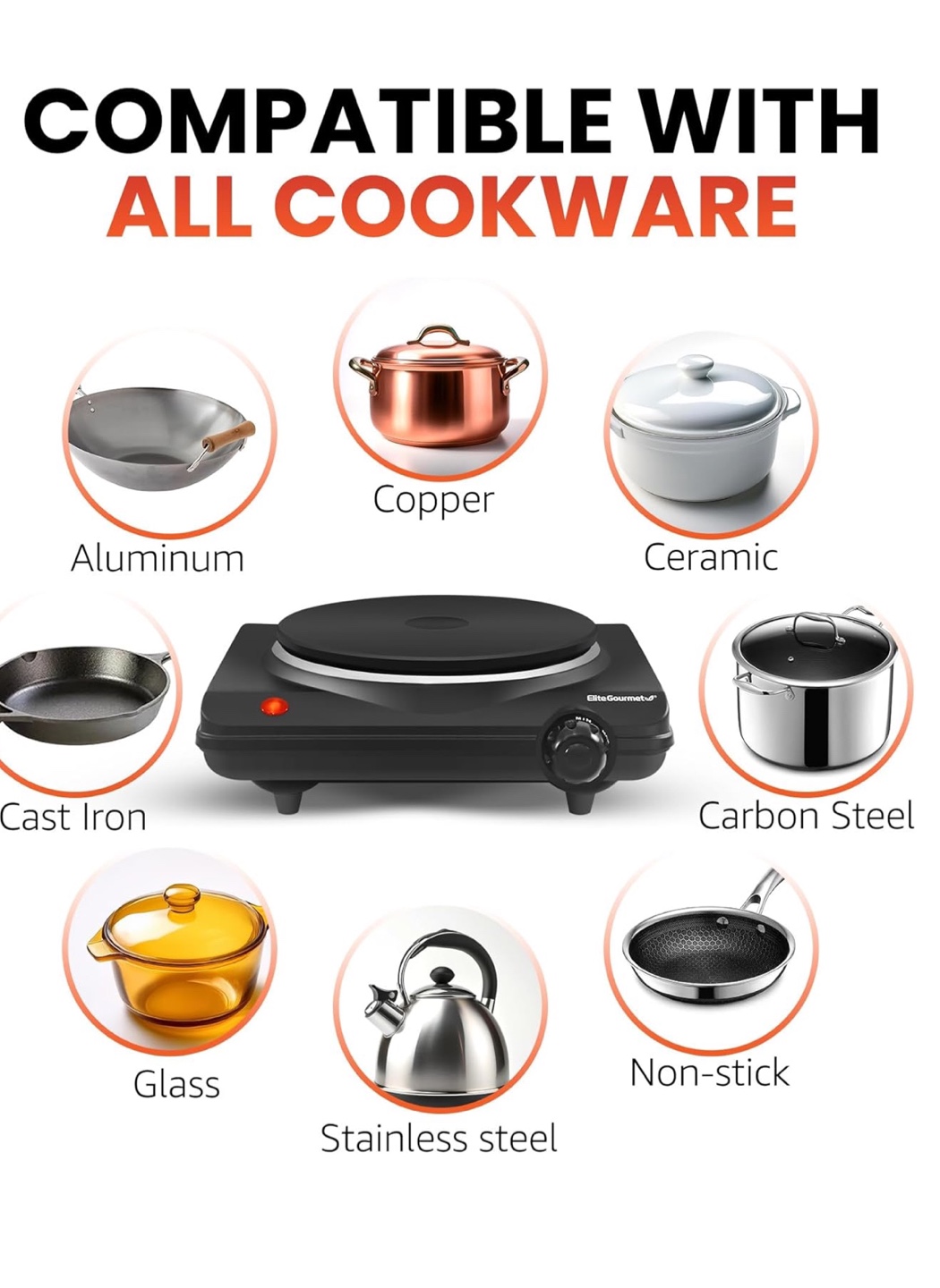 Countertop Single Flat Burner, Electric Hot Burner - photo 5
