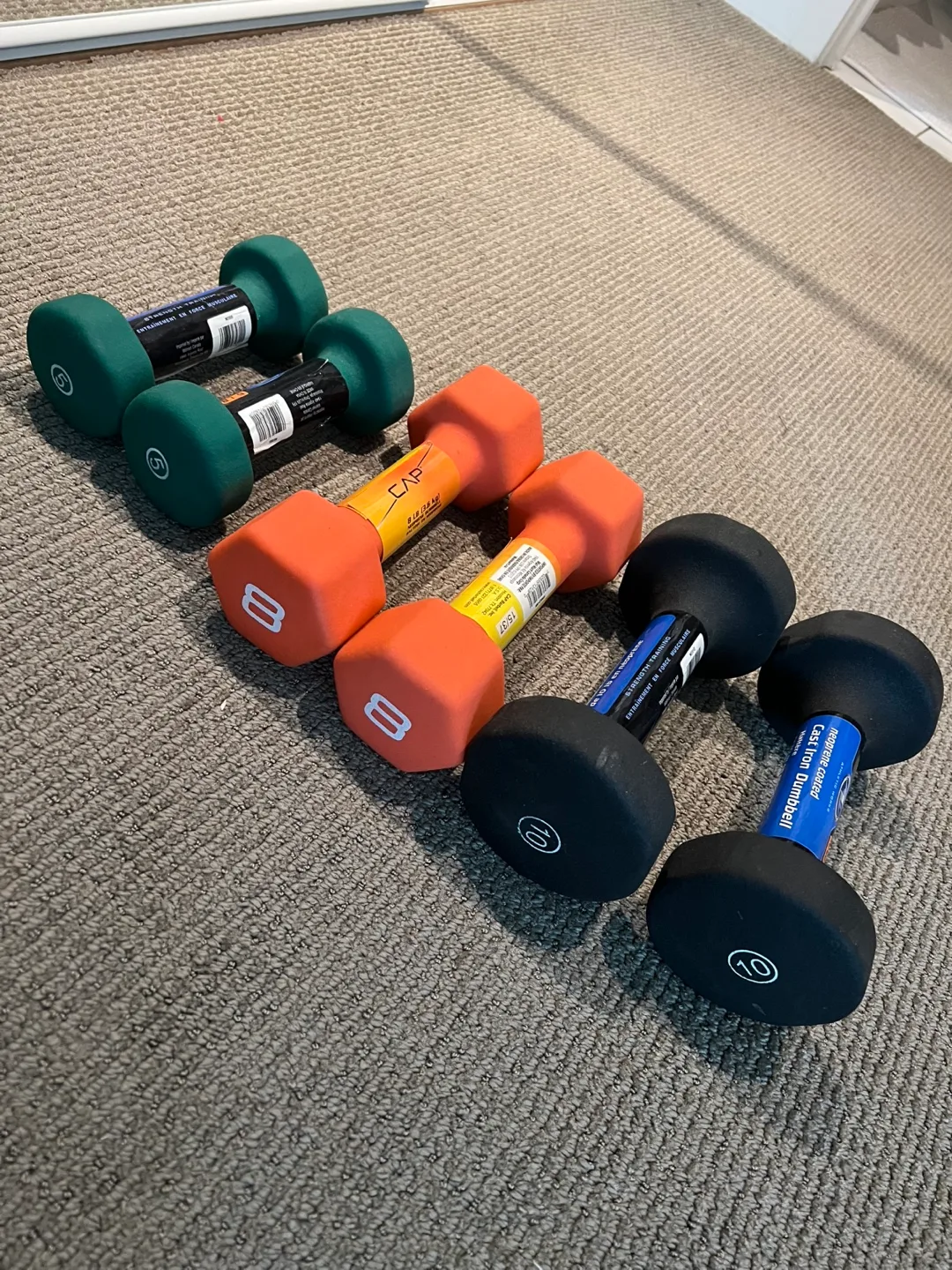 3 Set of Dumbbells - 5, 8, and 10 lbs