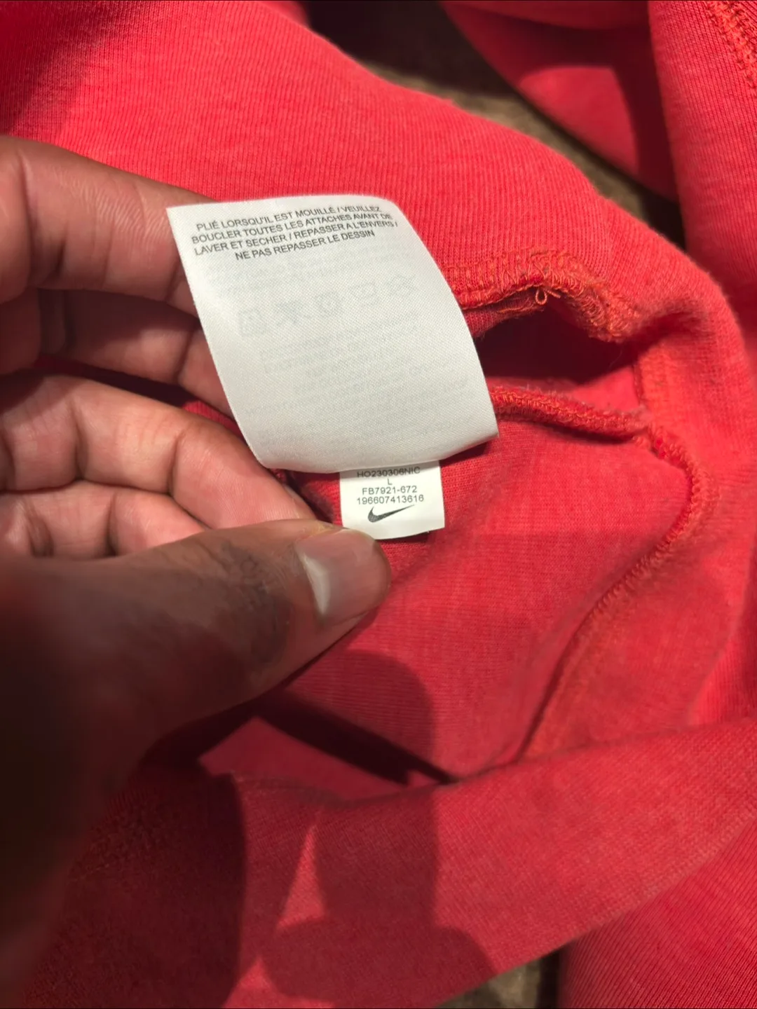 Nike Tech Fleece Hoodie – Red Men’s Large image indicator(5)