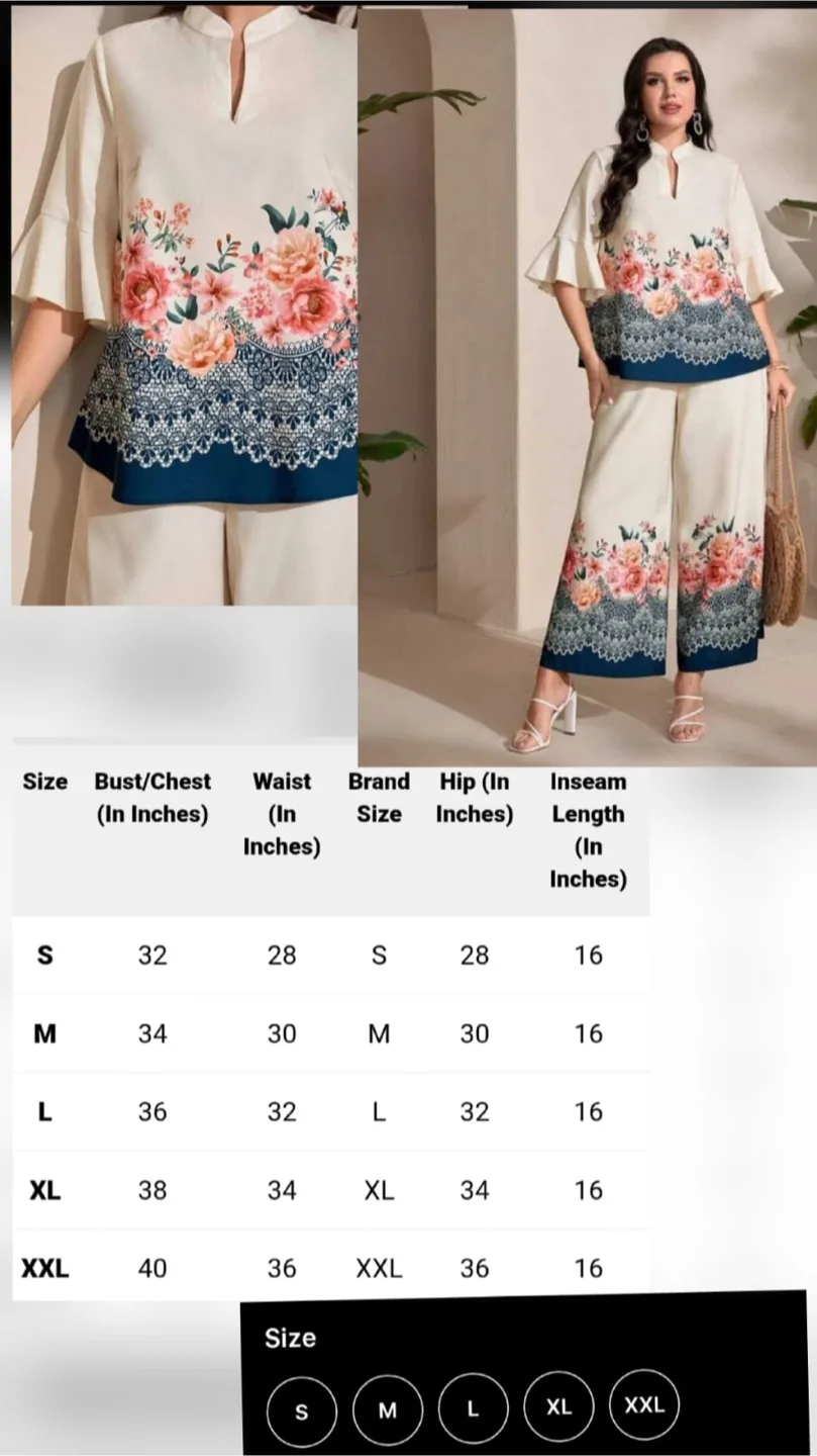 Floral Print Top and Pants Set thumbnail