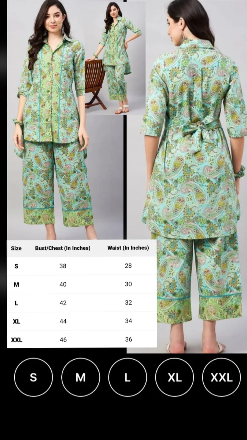 Green Paisley Printed Co-Ord Set thumbnail