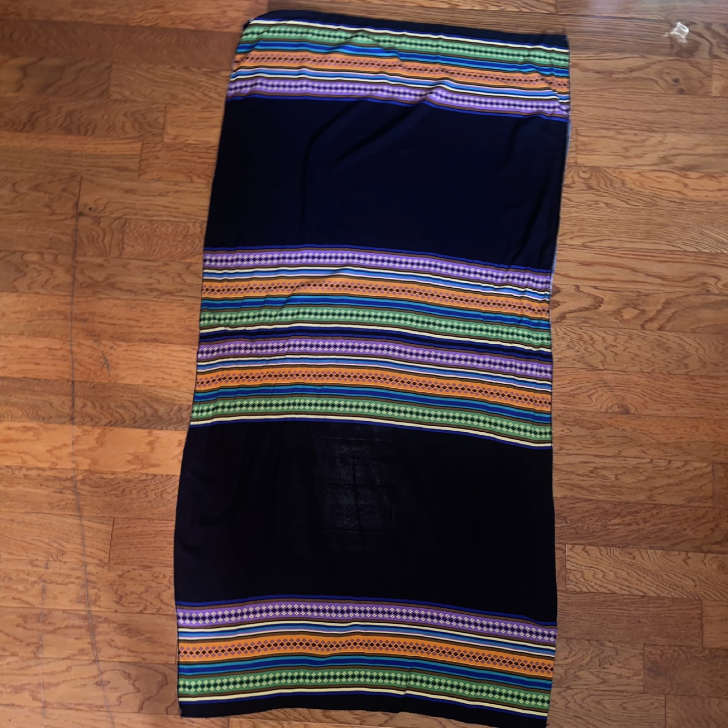 Black Multicolor Loose Maxi African Dress With Scarf - photo 2