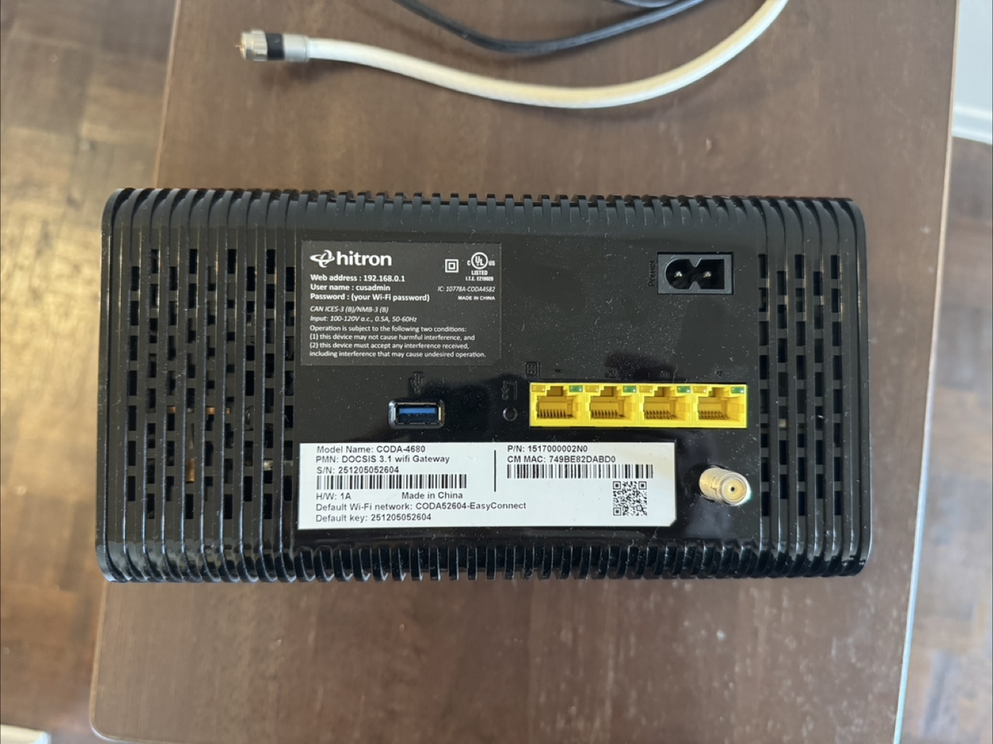 Hitron CODA-4580 Cable Modem - photo 3