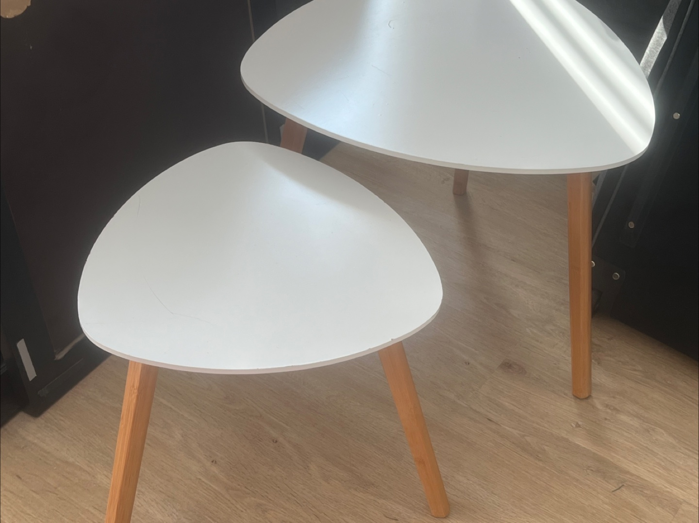 Modern White Side Tables - Set of 2