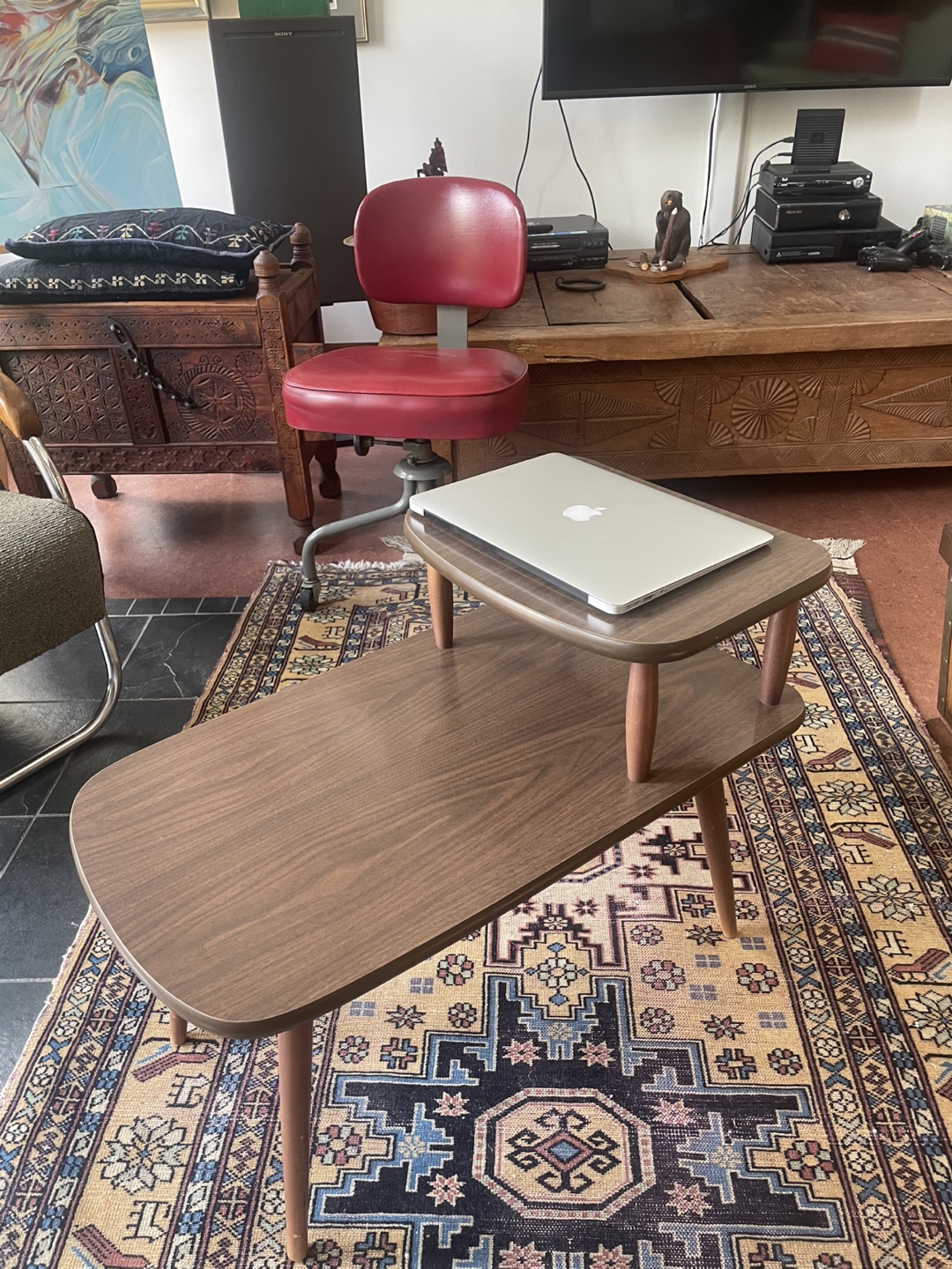 Mid-Century Modern Two-Tier Side Table