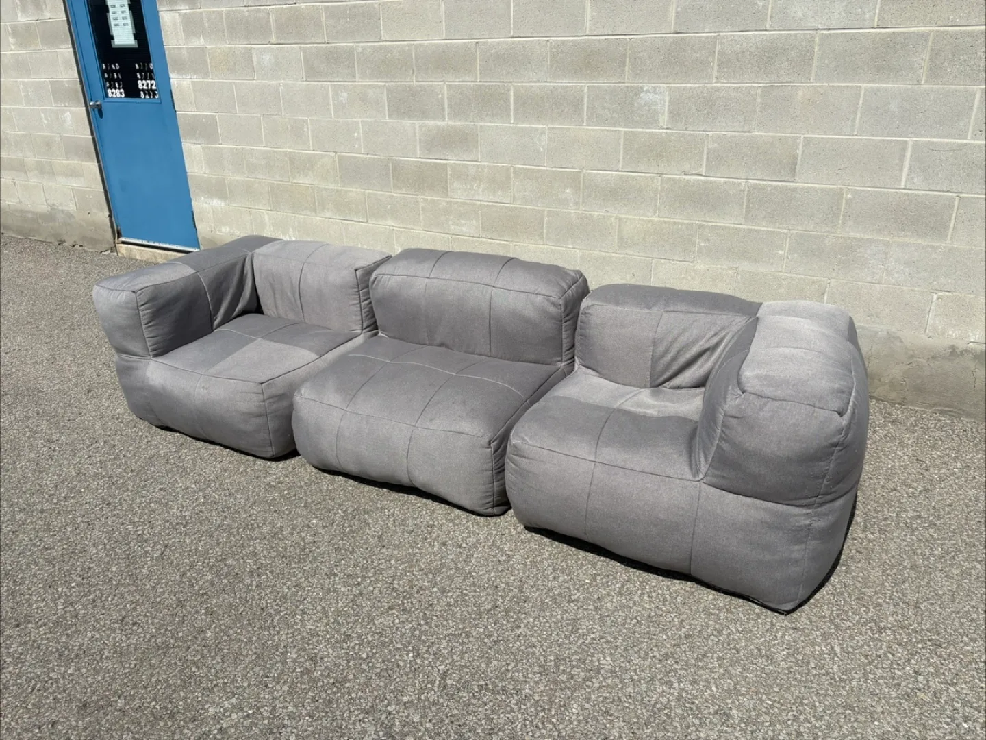FREE DELIVERY✅• GREY LAZY LIFE PARIS 3 PC MODULAR COUCH / SOFA thumbnail