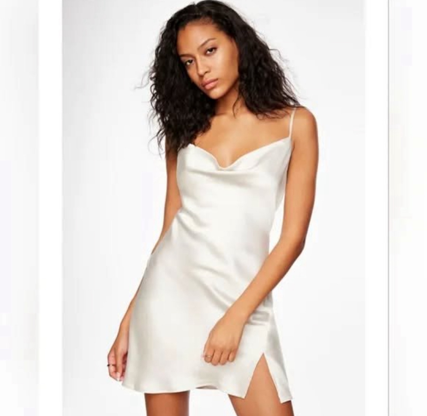 Mini White Satin Dress