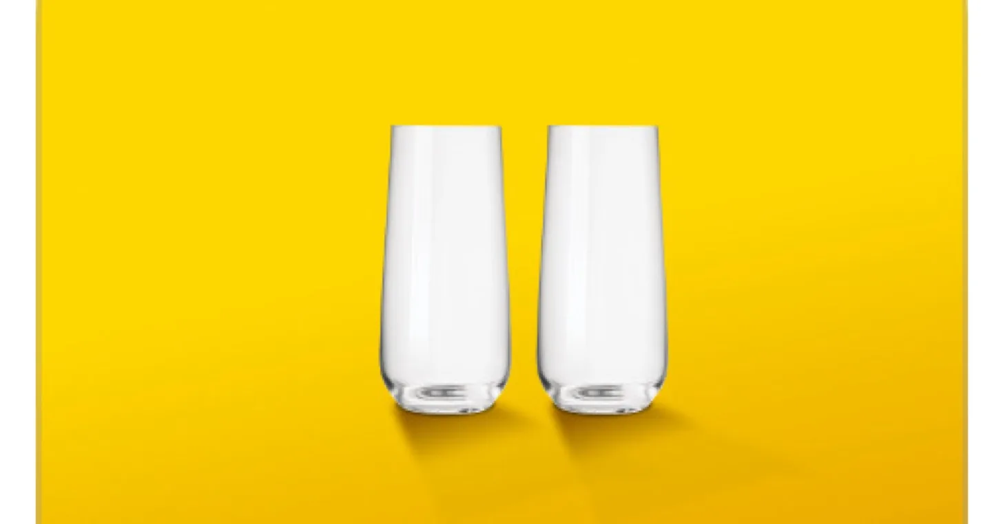 Set of 2 Tall Clear Glasses thumbnail