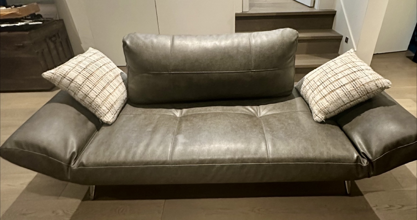 Grey Faux Leather Daybed Sofa -will drop off