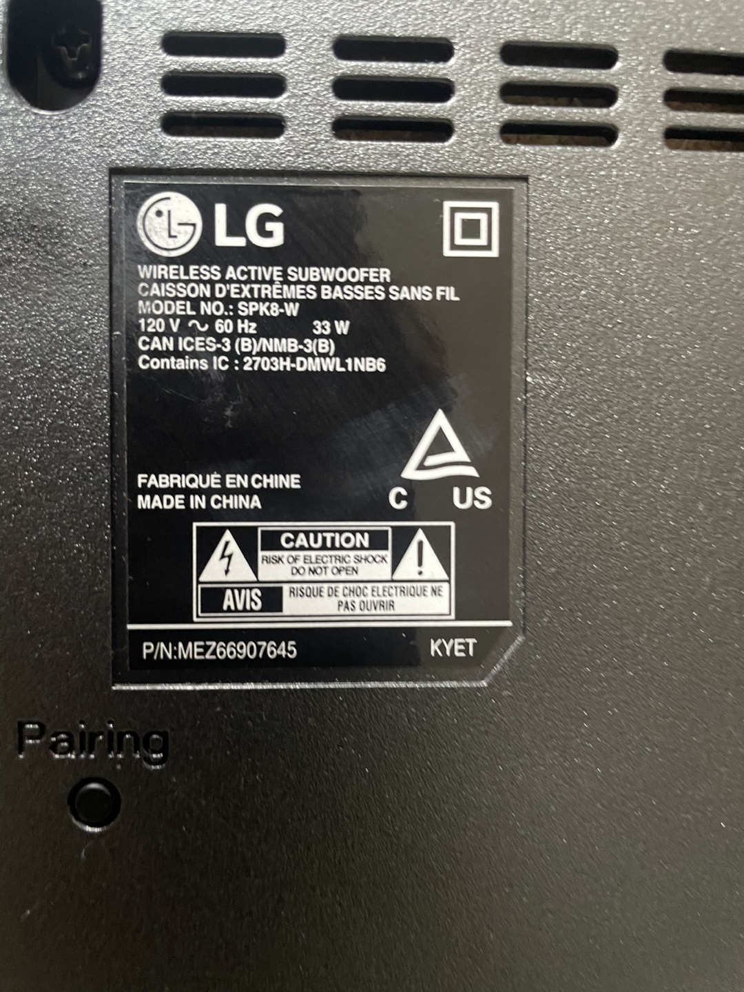 LG Wireless Active Subwoofer - photo 4