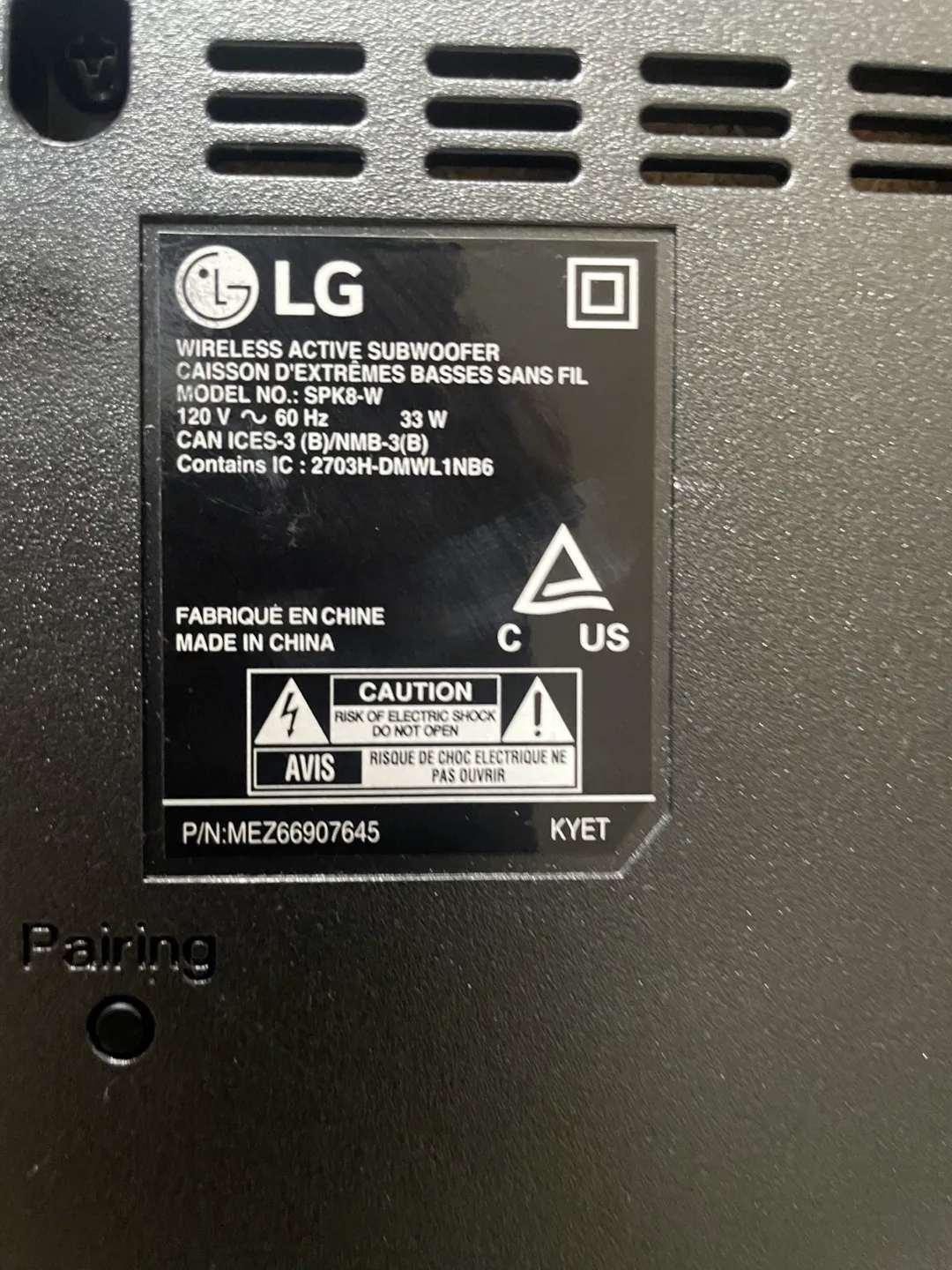 LG Wireless Active Subwoofer image indicator(4)