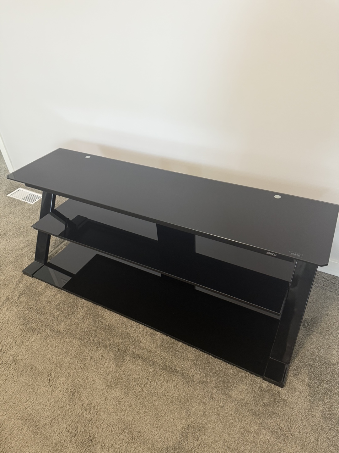Modern Black Glass TV Stand – Excellent Condition - photo 5