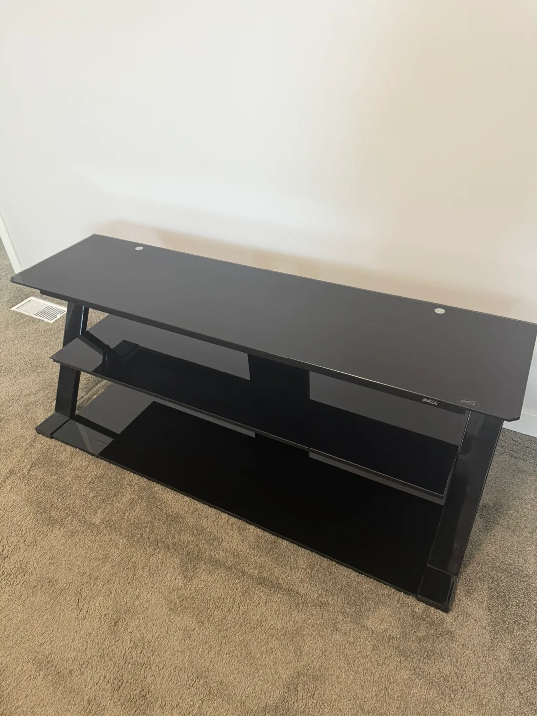Modern Black Glass TV Stand – Excellent Condition image indicator(5)