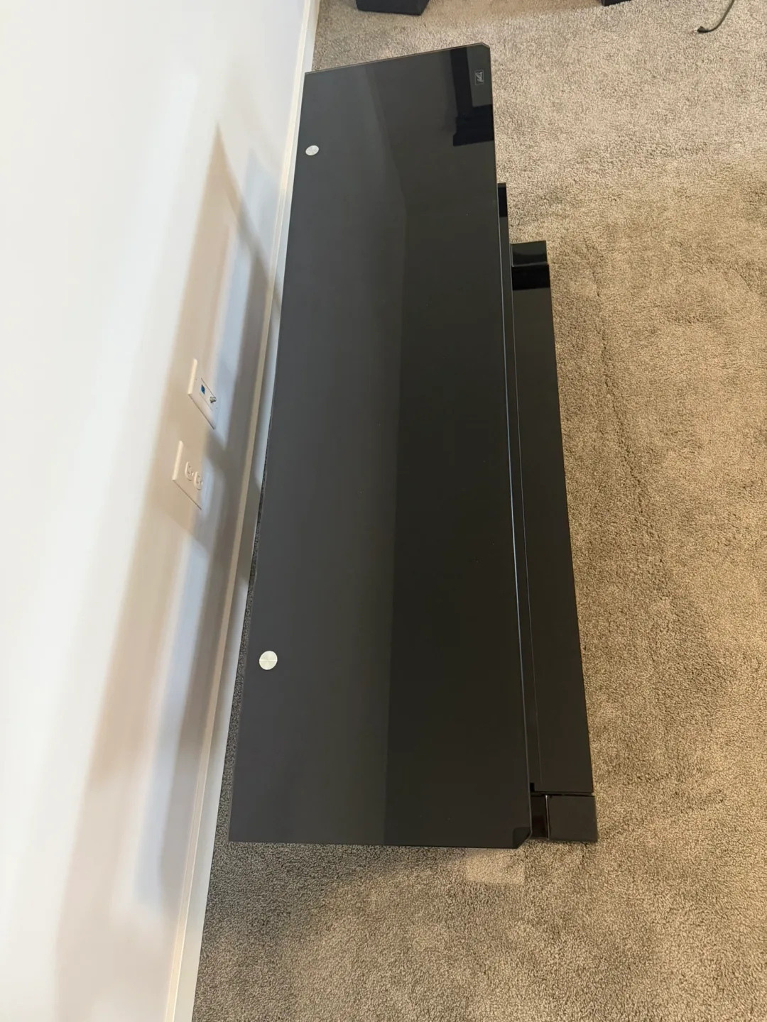 Modern Black Glass TV Stand – Excellent Condition image indicator(3)